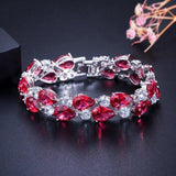 Exquisite Big Pear Cut AAA Cubic Zirconia Pave Multicolour Crystals Fine Bracelets - The Jewellery Supermarket