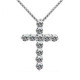 Exquisite Silver Colour AAA Cubic Zirconia Diamonds Cross Pendant - The Jewellery Supermarket
