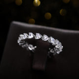 Fancy Heart Design Silver Color Brilliant AAA+ Cubic Zirconia Diamonds Ring - The Jewellery Supermarket