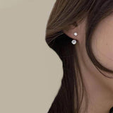 Fashion AAA+ Cubic Zirconia Diamonds Front And Back Stud Earrings