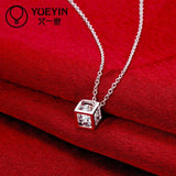 Fashion Jewellery Silver Colour Charm chain Crystal Necklace - The Jewellery Supermarket