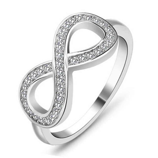 Fashion Simple Lucky Upside-Down Letter Eight Shaped Trendy Infinity Ring - The Jewellery Supermarket