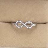 Fashion Simple Lucky Upside-Down Letter Eight Shaped Trendy Infinity Ring - The Jewellery Supermarket