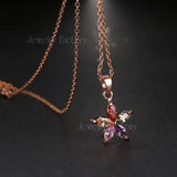 Fashion Trendy Link Chain Colorful Flower Zircon Necklace - The Jewellery Supermarket
