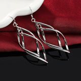Fine High Quality Elegant 925 Sterling Silver Hanging Drop Long Earrings - The Jewellery Supermarket