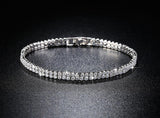 Fine Jewellery AAA+ Zirconia Diamonds Chain Silver Bracelet Bangle