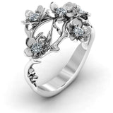 Flower Ring with AAA+ Crystal Cubic Zirconia Stylish Jewellery Ring