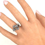 Flower Ring with AAA+ Crystal Cubic Zirconia Stylish Jewellery Ring - The Jewellery Supermarket