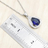 Gift for Special Occasions - Royal Blue Silver Color Jewellery Set - The Jewellery Supermarket