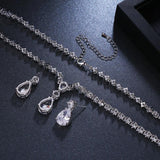 Glamorous AAA Cubic Zirconia Crystal Women Earrings Necklace Set - Best Online Prices by Jewellery Supermarket - The Jewellery Supermarket