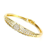 Gold Color Full Rhinestone Cuff Ethnic Style Bracelet Bangle For Women