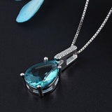 Gorgeous Silver Pure Natural Blue Topaz Pendant Necklace - The Jewellery Supermarket