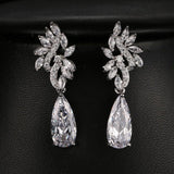 Graceful AAA Cubic Zirconia Diamonds Water Drop Bridal Earrings
