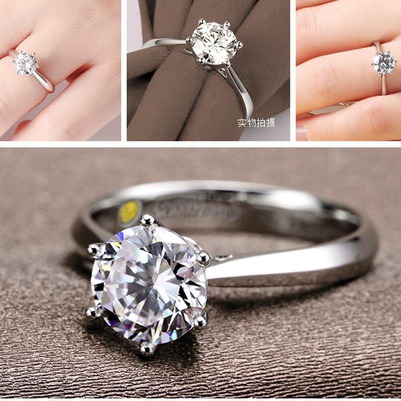 Graceful AAA+ Quality Cubic Zirconia Diamonds 925 Sterling Silver Wedding Engagement Ring - The Jewellery Supermarket