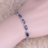 Gracious Rainbow AAA+ Quality Cubic Zirconia Silver Plated Link Bracelet