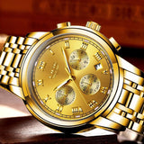Great Gift Ideas -  Top Luxury Brand Fashion Quartz Stainless Steel Gold Watch