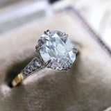 High Quality Elegant Round AAA+ Cubic Zirconia Diamonds Two Tone Ring - The Jewellery Supermarket