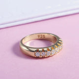 High Quality Golden Color Halo Micro Paved AAA+ Cubic Zirconia Diamonds Ring
