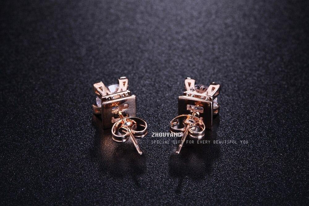 High Quality Lovely AAA Cubic Zirconia Diamonds Rose Gold Colour Earrings - The Jewellery Supermarket