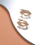 Hot Fashion Glossy Rose Gold Simple Geometry Natural Zircon Earrings - The Jewellery Supermarket