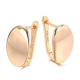 Hot Fashion Glossy Rose Gold Simple Oval High Quality Earrings