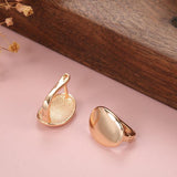 Hot Fashion Glossy Rose Gold Simple Oval High Quality Earrings - The Jewellery Supermarket
