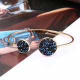 Hot Fashion Gold Color Luxury Crystals Paved Round Bangle