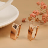 Hot Fashion High Quality Glossy Rose Gold Simple Square Earrings - The Jewellery Supermarket