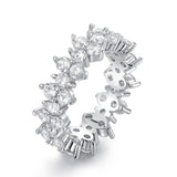 Irregular Luxury Full Paved Small Round AAA+ Cubic Zirconia Diamonds Promise Ring - The Jewellery Supermarket