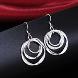 Lovely Silver Colour Fine Hot Charm Circles earrings