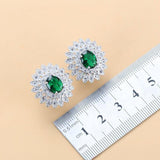 Luxury 925 Silver Bridal Jewelry Sets Green Cubic Zircon - Best Online Prices by Jewellery Supermarket - The Jewellery Supermarket