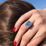 Luxury Brilliant Sky Blue AAA+ Cubic Zirconia Diamonds Graceful Anniversary Ring - The Jewellery Supermarket