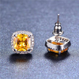Luxury Crystal AAA+ Zircon Fashion Silver Color Vintage Double Stud Earrings - The Jewellery Supermarket