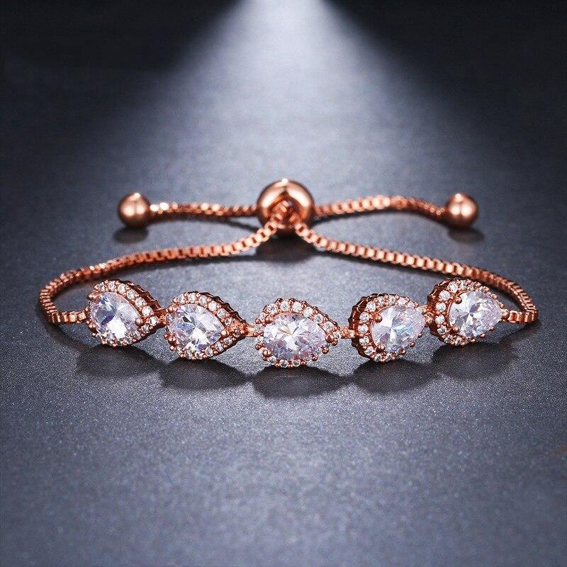 Luxury Fashion Water Drop AAA+ Cubic Zirconia Diamonds Bracelet - The Jewellery Supermarket