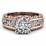 Luxury Flower 10mm Round Cut AAA+ CZ Diamonds Romantic Wedding Engagement Rings