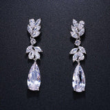 Luxury Flower AAA+ Cubic Zirconia Diamonds Trendy Crystal Water Drop Earrings