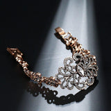 Luxury Grey Antique Gold Colour Turkish Crystal Flower Bracelet - The Jewellery Supermarket
