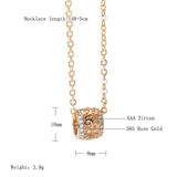 Luxury Hollow Flower Micro-wax Inlay Natural Zircon Rose Gold Round Pendant - The Jewellery Supermarket