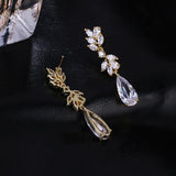 Luxury Long Flower Drop Marquise Earrings - Best Online Prices - The Jewellery Supermarket