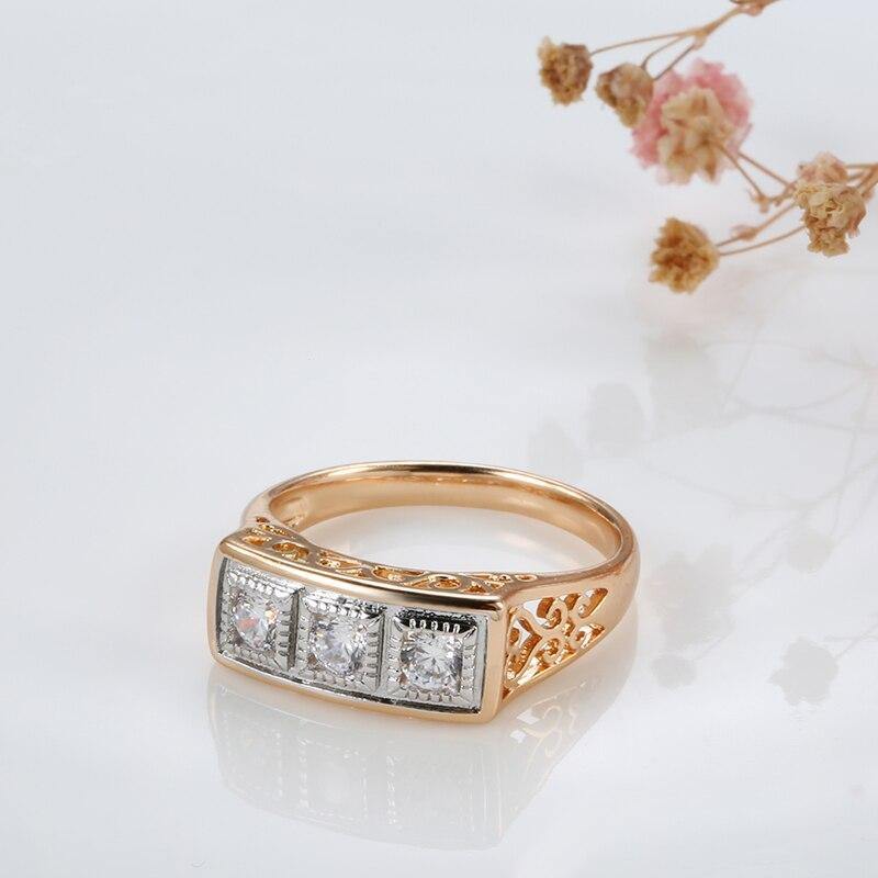 Luxury Rose Gold Colour Micro-wax Inlay AAA+ Cubic Zirconia Diamonds Ring - The Jewellery Supermarket