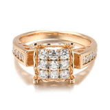 Luxury Rose Gold Fine Crystal Flower Natural Zircon Ethnic Bride Wedding Big Ring - The Jewellery Supermarket