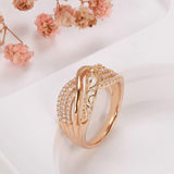 Luxury Rose Gold Vintage Hollow Flower AAA+ Cubic Zirconia Diamonds Rings - The Jewellery Supermarket