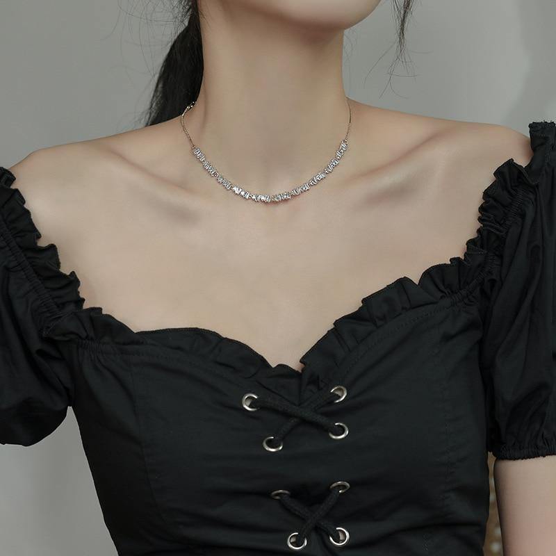 Luxury Shiny AAA+ Zircon Diamonds Stretchable Adjustable Clavicle Necklace - The Jewellery Supermarket
