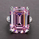 Luxury Solitaire Big Rectangle AAA+ Cubic Zirconia Diamond  Elegant Jewellery Ring