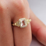 Luxury Tiny Shiny AAA+ Cubic Zirconia Diamonds Golden Colour Solitaire Ring - The Jewellery Supermarket