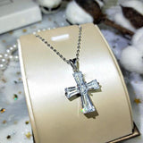 Luxury Women White Crystal Pendant Charm Silver Color Chain Necklace - The Jewellery Supermarket
