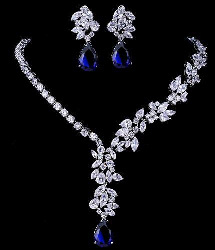 Magnificent Design AAA+ CZ Choker Necklace Stud Earrings Bridal Jewelry Set - Best Online Prices by Jewellery Supermarket - The Jewellery Supermarket