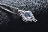 Marvelous 925 Sterling Silver Cubic Zirconia Water Drop Pendant Necklace - The Jewellery Supermarket