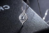 Marvelous 925 Sterling Silver Cubic Zirconia Water Drop Pendant Necklace - The Jewellery Supermarket