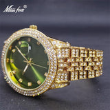 MISS FOX Elegant Luxury Unique Pearl Dial Simulated Lab Diamond Bling Watch For Women - The Jewellery Supermarket